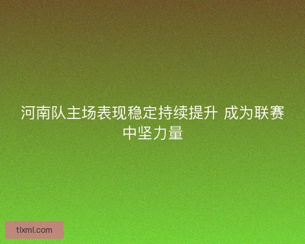 河南队主场表现稳定持续提升 成为联赛中坚力量