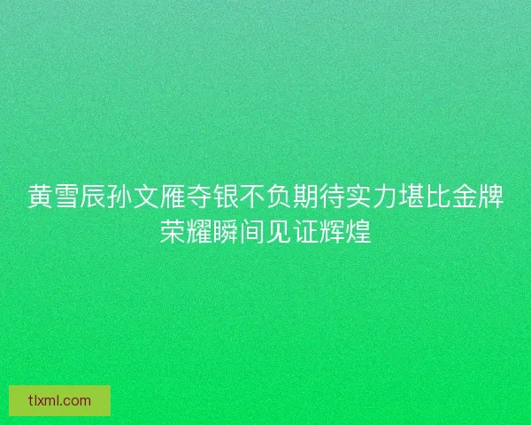 黄雪辰孙文雁夺银不负期待实力堪比金牌荣耀瞬间见证辉煌