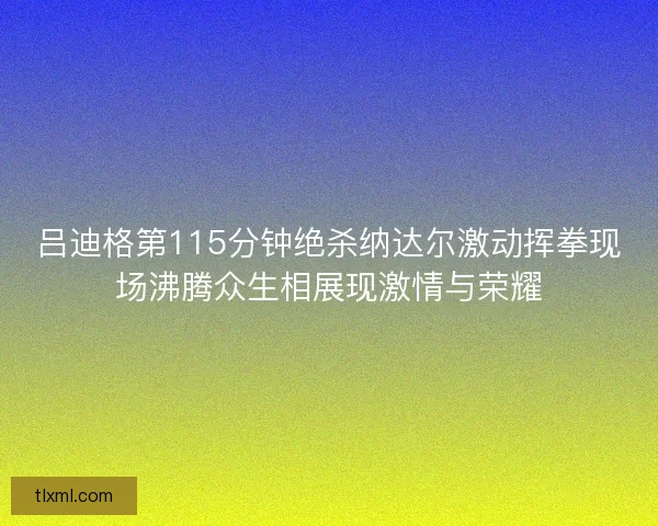 吕迪格第115分钟绝杀纳达尔激动挥拳现场沸腾众生相展现激情与荣耀